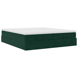 Ottoman Bett mit Matratze Dunkelgrün 160x200 cm