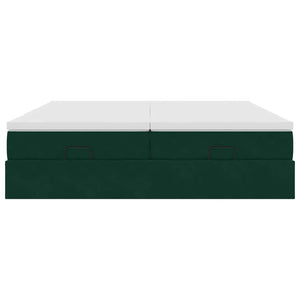 Ottoman Bett mit Matratze Dunkelgrün 160x200 cm
