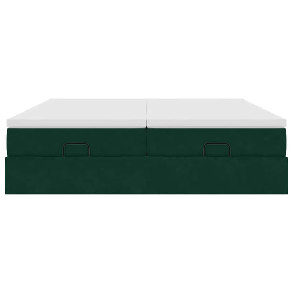 Ottoman Bett mit Matratze Dunkelgrün 160x200 cm