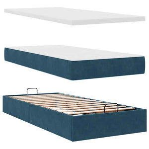 Ottoman-Bett mit Matratzen Dunkelblau 160x200 cm