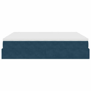 Ottoman-Bett mit Matratzen Dunkelblau 160x200 cm