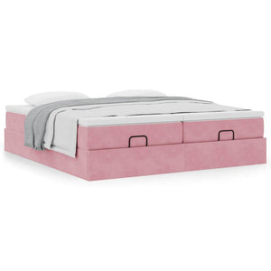 Ottoman Bett mit Matratzen Rosa 160x200 cm