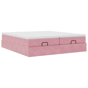 Ottoman Bett mit Matratzen Rosa 160x200 cm