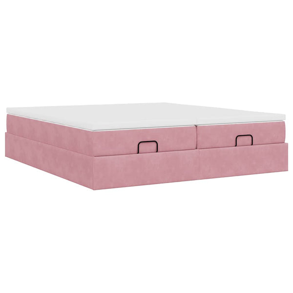 Ottoman Bett mit Matratzen Rosa 160x200 cm
