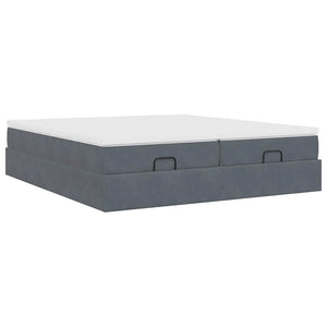 Ottoman Bett mit Matratze Dunkelgrau 180x200 cm
