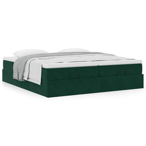 Ottoman Bett mit Matratze Dunkelgrün 180x200 cm