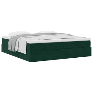 Ottoman Bett mit Matratze Dunkelgrün 180x200 cm