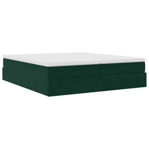 Ottoman Bett mit Matratze Dunkelgrün 180x200 cm