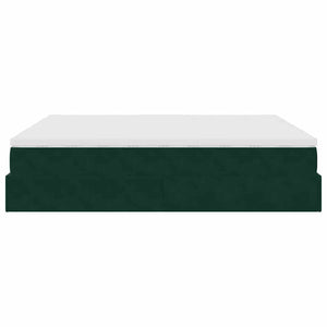 Ottoman Bett mit Matratze Dunkelgrün 180x200 cm