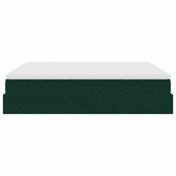 Ottoman Bett mit Matratze Dunkelgrün 180x200 cm