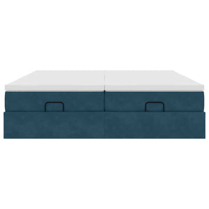 Ottoman Bett mit Matratze Dunkelblau 180x200 cm