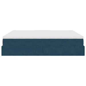 Ottoman Bett mit Matratze Dunkelblau 180x200 cm