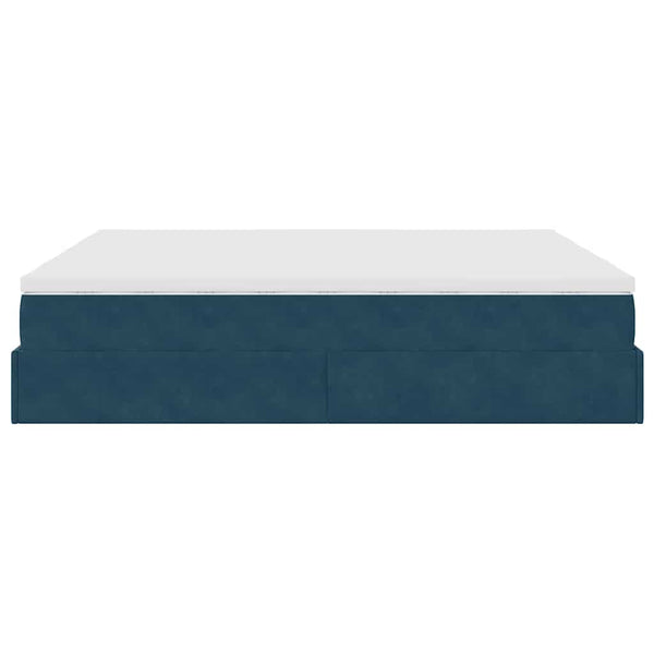Ottoman Bett mit Matratze Dunkelblau 180x200 cm
