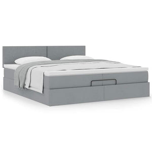 Ottoman Bett mit Matratze 200x200 cm Hellgrau