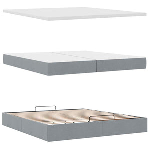 Ottoman Bett mit Matratze 200x200 cm Hellgrau