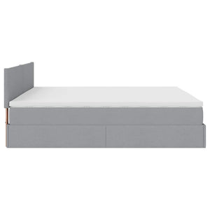 Ottoman Bett mit Matratze 200x200 cm Hellgrau