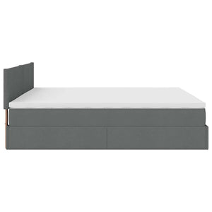 Ottoman Bett mit Matratze Dunkelgrau 200x200 cm