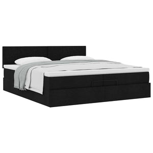 Ottoman Bett mit Matratze 200x200 cm Schwarz