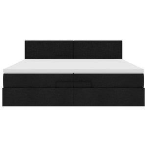 Ottoman Bett mit Matratze 200x200 cm Schwarz