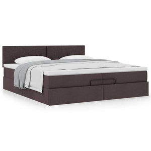 Ottoman Bett mit Matratze Dunkelbraun 200x200