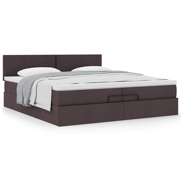 Ottoman Bett mit Matratze Dunkelbraun 200x200