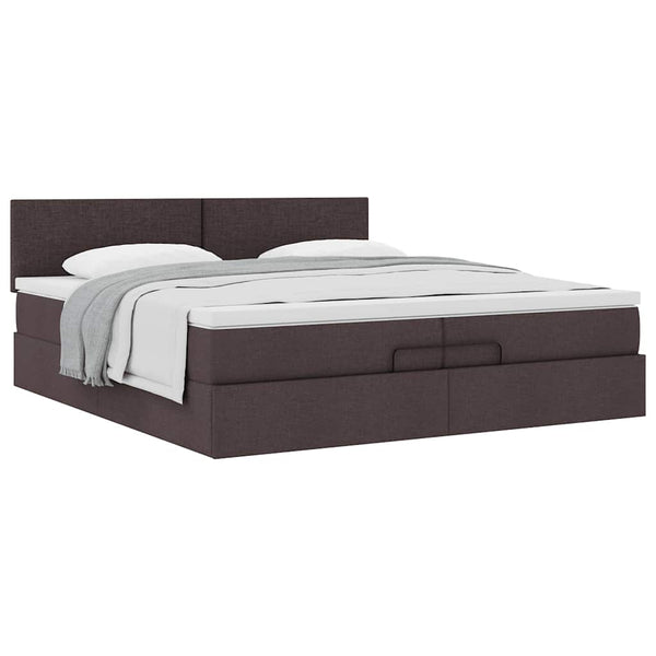 Ottoman Bett mit Matratze Dunkelbraun 200x200