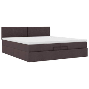 Ottoman Bett mit Matratze Dunkelbraun 200x200