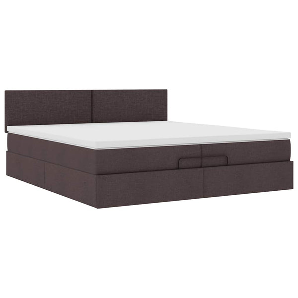 Ottoman Bett mit Matratze Dunkelbraun 200x200
