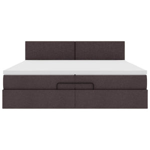 Ottoman Bett mit Matratze Dunkelbraun 200x200