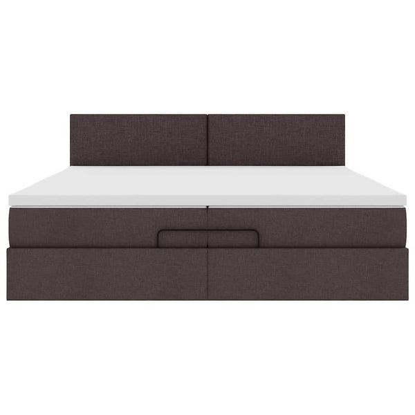Ottoman Bett mit Matratze Dunkelbraun 200x200