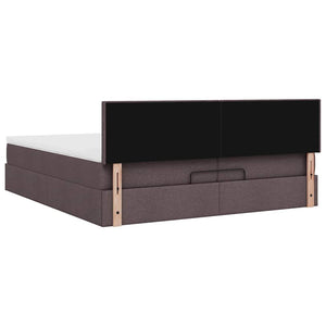 Ottoman Bett mit Matratze Dunkelbraun 200x200