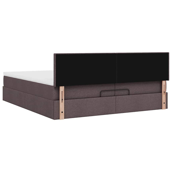 Ottoman Bett mit Matratze Dunkelbraun 200x200