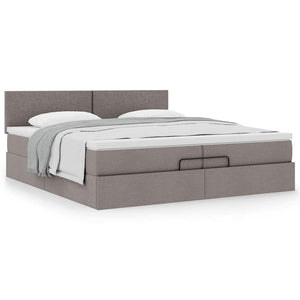 Ottoman Bett mit Matratze Taupe 200x200 cm