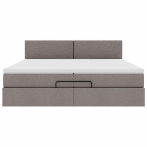 Ottoman Bett mit Matratze Taupe 200x200 cm