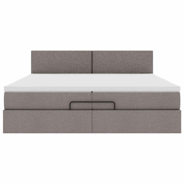 Ottoman Bett mit Matratze Taupe 200x200 cm
