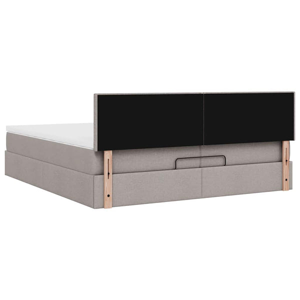 Ottoman Bett mit Matratze Taupe 200x200 cm