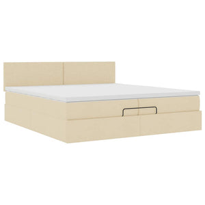 Ottoman Bett mit Matratze Creme 200x200 cm