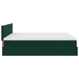 Ottoman Bett mit Matratze Dunkelgrün 200x200 cm