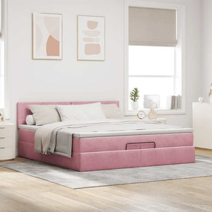 Ottoman Bett mit Matratze Rosa 200x200 cm