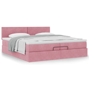 Ottoman Bett mit Matratze Rosa 200x200 cm