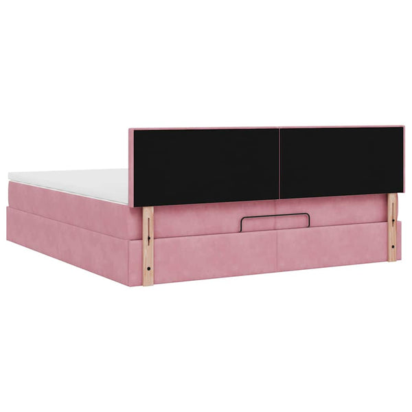 Ottoman Bett mit Matratze Rosa 200x200 cm