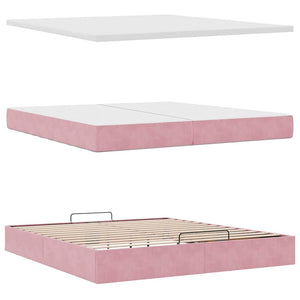 Ottoman Bett mit Matratze Rosa 200x200 cm