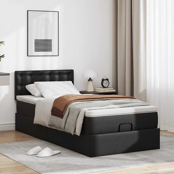 Ottomanbett mit Matratze & LEDs 80x200 cm Kunstleder