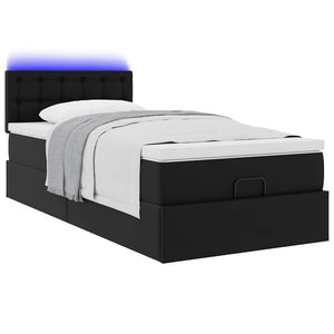 Ottomanbett mit Matratze & LEDs 80x200 cm Kunstleder