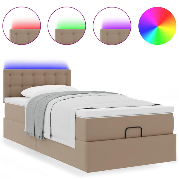 Ottoman Bett mit Matratze & LED 80x200 cm