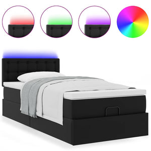 Ottoman Bett mit Matratze & LEDs 90x190 cm