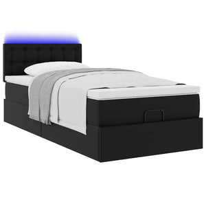 Ottoman Bett mit Matratze & LEDs 90x190 cm