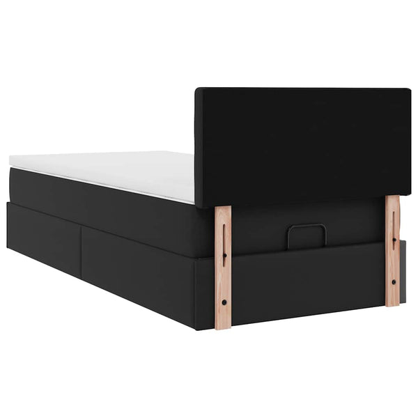 Ottoman Bett mit Matratze & LEDs 90x190 cm