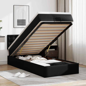 Ottoman Bett mit Matratze & LEDs 90x190 cm