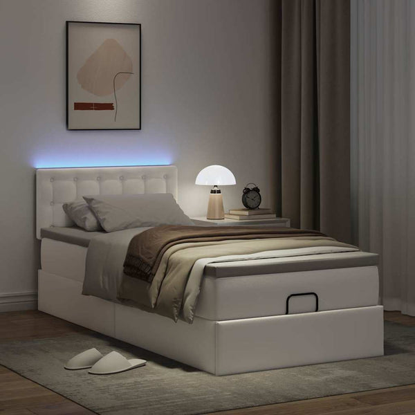 Ottoman Bett 90x190 cm mit Matratze & LED